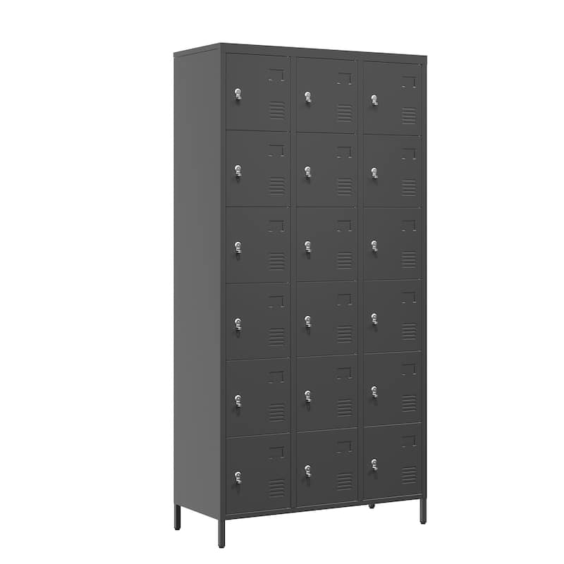 72"H Metal Lockers With 18 Door,Storage Cabinet With Lock for Employees,School,Gym
