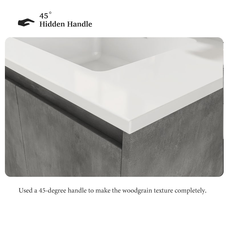 24-inch Freestanding Bath Vanity with White Cultured Mable Top