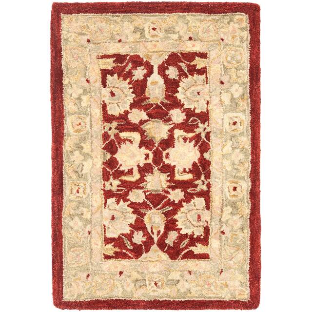SAFAVIEH Anatolia Angeline Traditional Oriental Hand-spun Wool Rug - 2' x 3' - Red/Moss