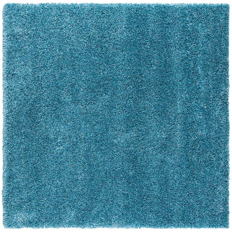 SAFAVIEH California Premium Shag Izat 2-inch Thick Area Rug - 4' Square - Turquoise
