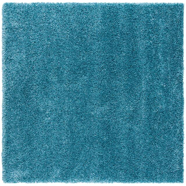 SAFAVIEH California Shag Izat 2-inch Thick Area Rug - 6'7" x 6'7" Square - Turquoise