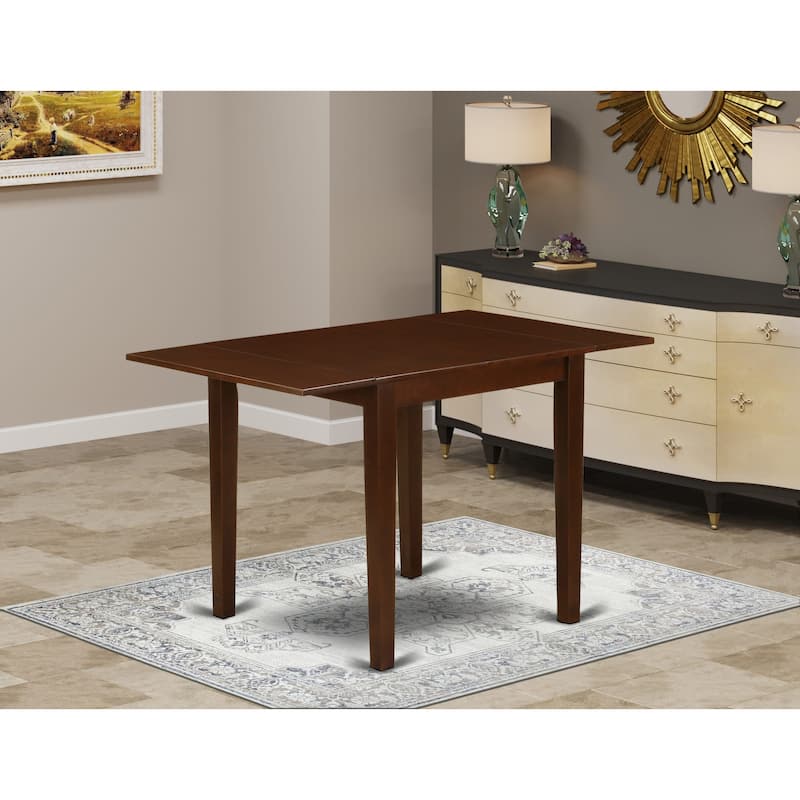 East West Furniture Modern Dining Table - a Rectangle Kitchen Table Top with Dropleaf & Stylish Legs (Finish Color Options)