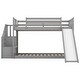 preview thumbnail 5 of 18, Twin over Twin Low Bunk Bed Frame with Convertible Slide and Stairway