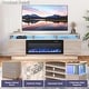 preview thumbnail 46 of 54, BOSSIN 70" Modern Electric Fireplace TV Stand, with Electronic Flame and LED Lights, High Gloss Finish Entertainment Center