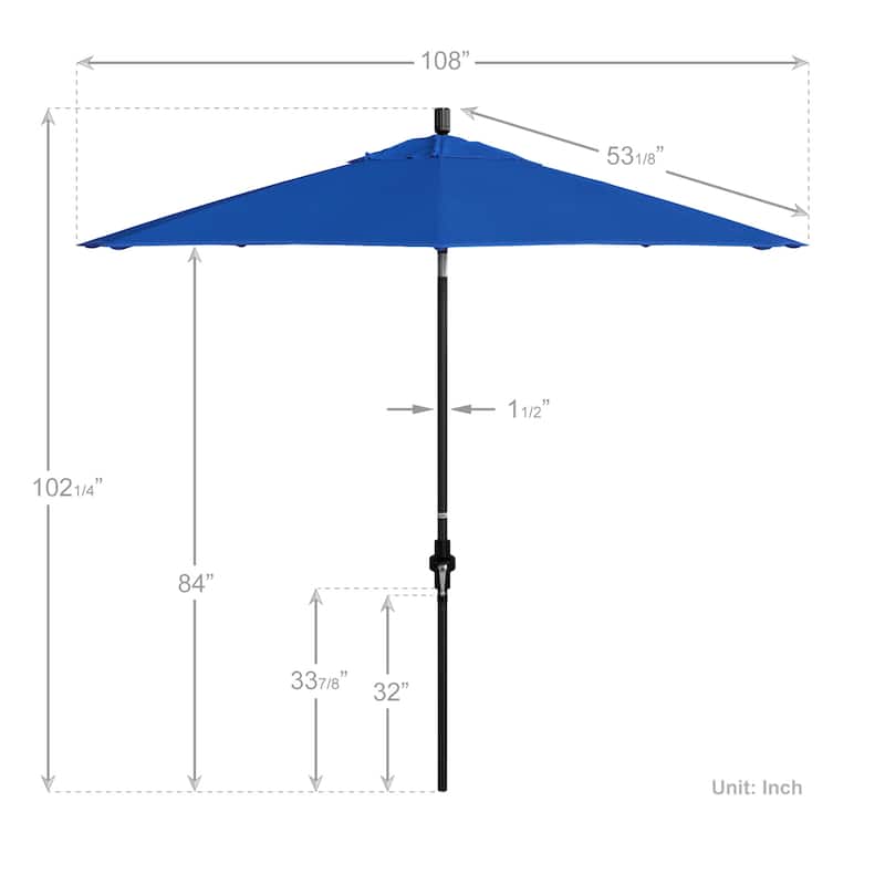 California Umbrella 9-Foot Black Aluminum Market Umbrella