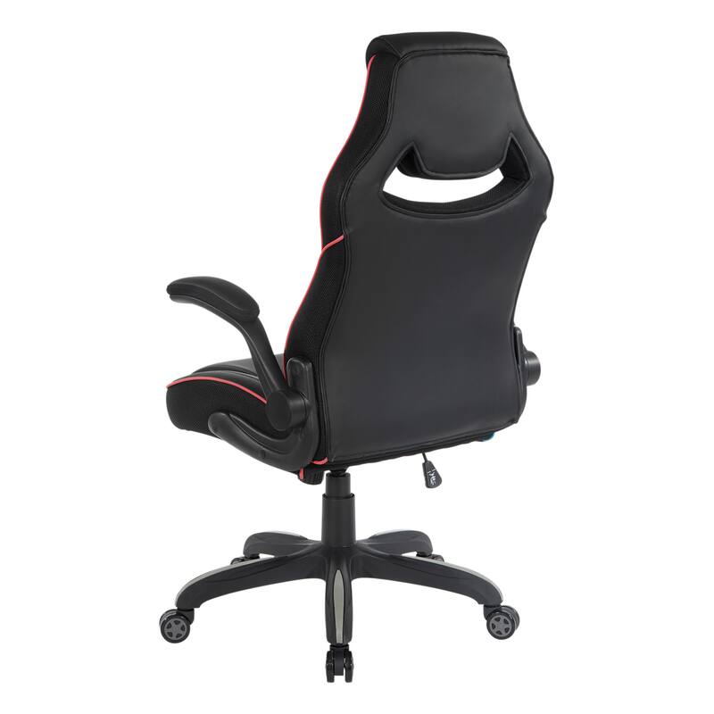 Xeno Gaming Chair in Faux Leather with Color Accents
