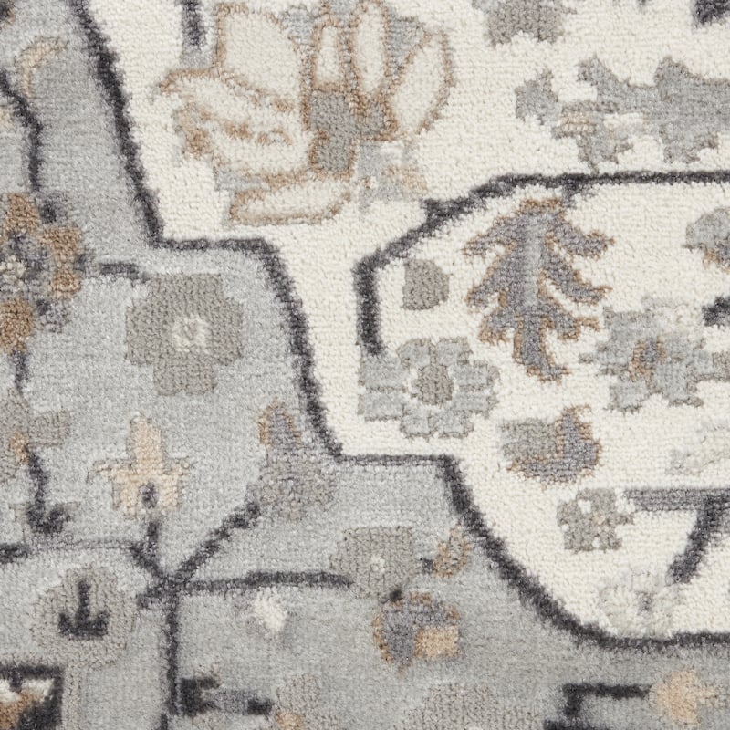 Dufel Power Loomed Abstract Floral Non Skid Stain Resistant Low Pile Area Rug By HomeRoots - 90' X '27' X '0.25