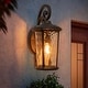 preview thumbnail 8 of 8, 21"H 1-Light Black Outdoor Wall Lantern with Ripple Glass for Porch Patio Entryway