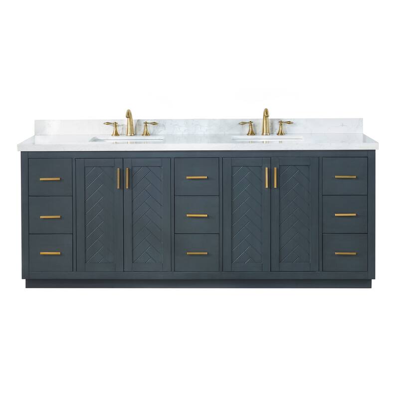 Altair Gazsi Bathroom Vanity with Composite Stone Countertop without Mirror