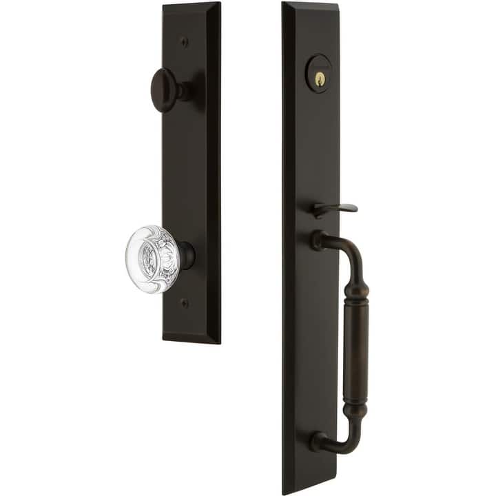 Grandeur Fifth Avenue Solid Brass Rose Dummy "C" Grip Handleset with