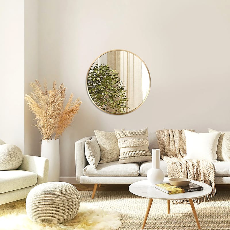 16 Inch Modern Round Wall Mount Mirror