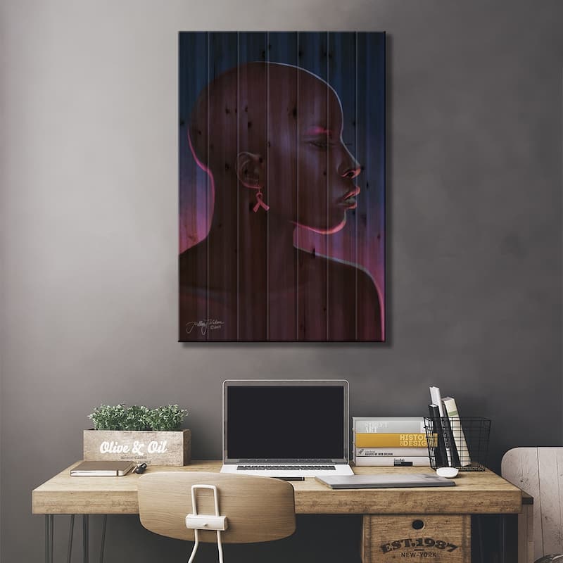 Fight Print On Wood by Hillary D Wilson - Multi-Color