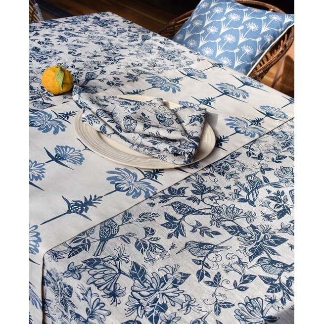 French Home Tropical Garden Table Runner - Indigo and Sky