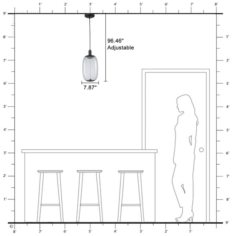 1 Light Clear Plastic Linear Magnetic LED Strip Pendant Lighting