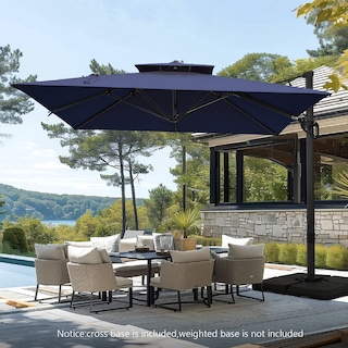 MAISON ARTS 12 FT Automatic Hydraulic Cantilever Umbrella Aluminum Pole 360 Degree Rotation