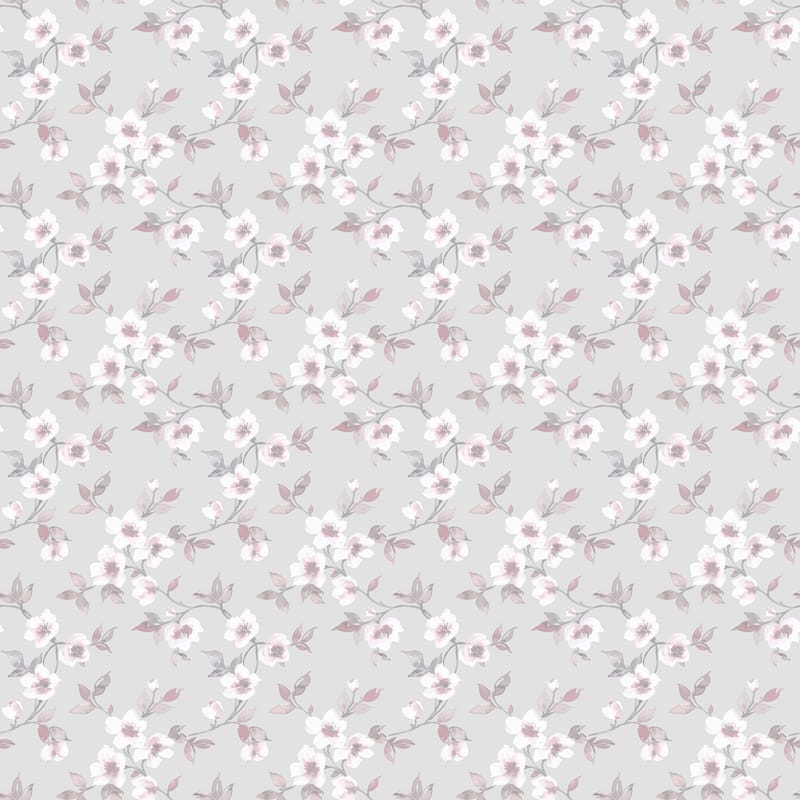 Galerie Wallcoverings Secret Garden Delicate Flower Trail Non-woven Matte Wallpaper Roll - 33 feet x 21 inches - Grey
