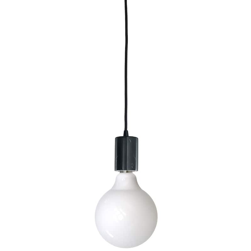 Bulbrite 1-Marble Pendant Socket and Canopy with LED Light Bulb
