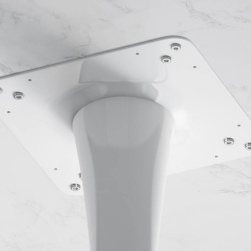 31.5" Modern Hexagonal Coffee Table with White Marble Print & Metal Base