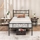 preview thumbnail 7 of 7, Twin XL Metal Bed Frame with Heart-shaped Headboard