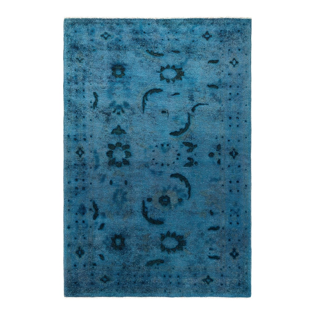 Vibrance, One-of-a-Kind Hand-Knotted Area Rug - Gray, 4' 4" x 6' 4" - 4' 4" x 6' 4"