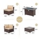 preview thumbnail 25 of 44, Outdoor 8 Pieces Sectional Wicker Sofa Set with Fire Pit