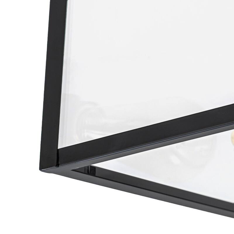 3-Light Modern Farmhouse Square Cage Flush Mount Light 14.6 in