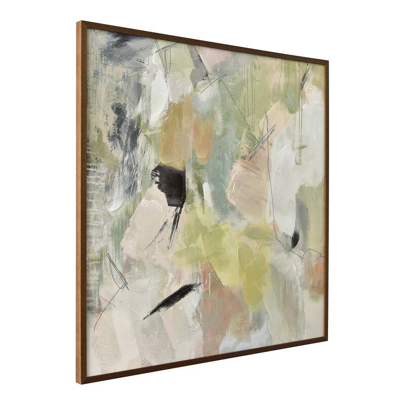 Aurelle Home Abstract Muted Pastels Framed Painting