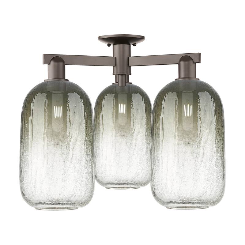 Innovations Lighting 716-3F-17-25 Brookhaven Cloche Semi-Flush - Oil Rubbed Bronze / Slate