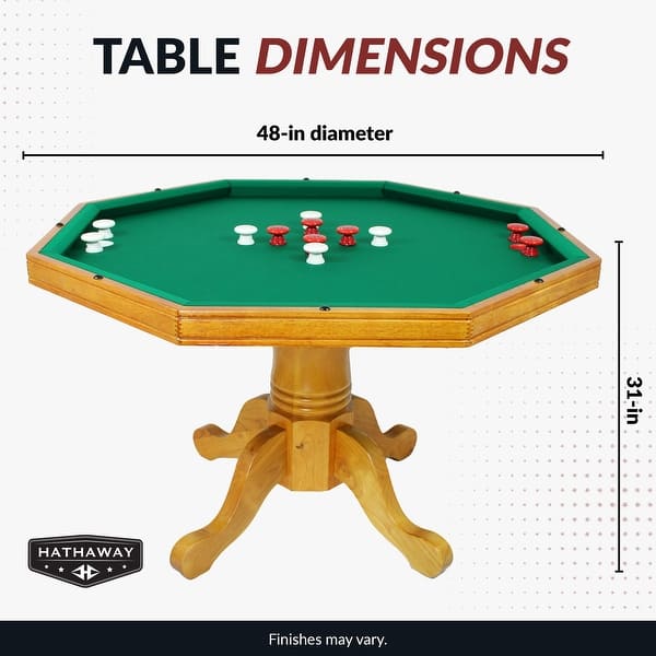 Hathaway Kingston 48-in Poker, Bumper Pool, Dinning Table Combo Set - Oak Finish (Table Only) - 48-in diameter x 31-in H