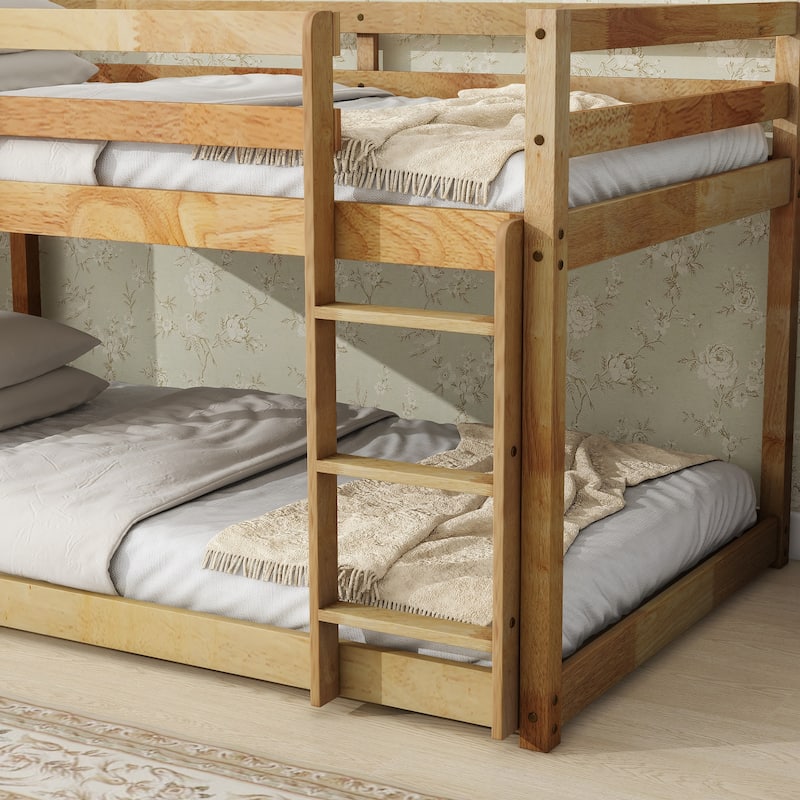 Twin Loft Bed with Dual 13-Slat Platforms and Low-Profile Design (200lb Capacity per Level)