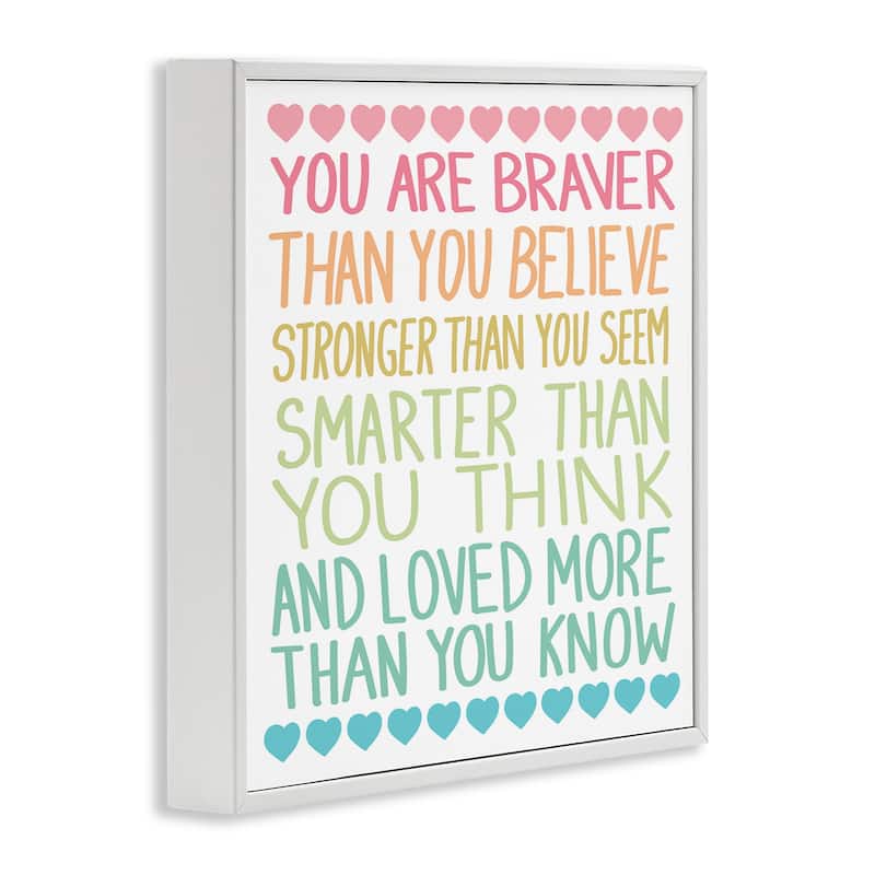 Stupell Rainbow Confidence Phrases Framed Giclee Art Design By Sweet Melody Designs