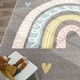 preview thumbnail 20 of 22, Kids Rug with Rainbow and Hearts in Pastel Colors