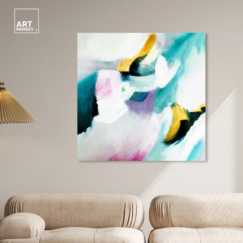 Art Remedy Still Violas Ii Gallery Wrapped Blue Abstract 1 Piece Canvas Wall Art