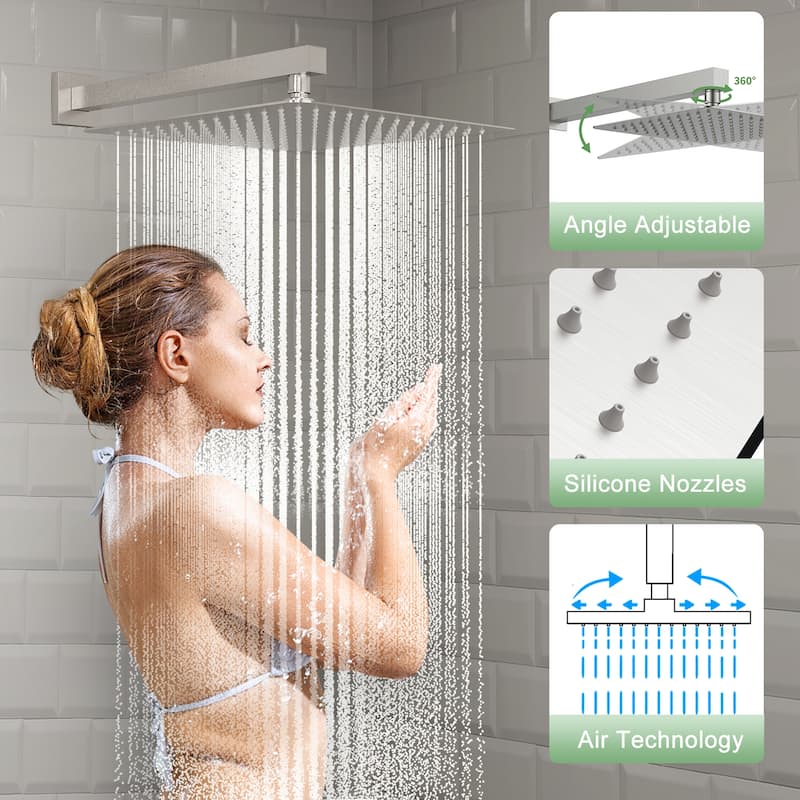 GIVINGTREE Complete Shower System with Rough-In Valve - 12 inch