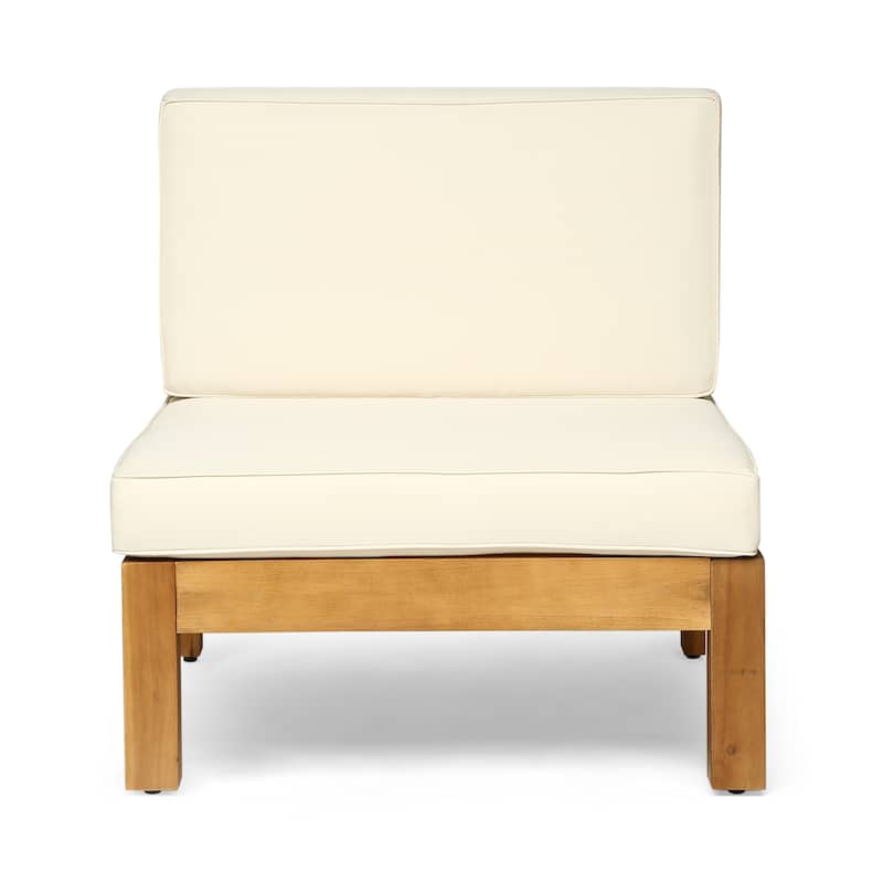 Brava Outdoor 11 Seater Acacia Wood Sectional Sofa and Club Chair Set by Christopher Knight Home