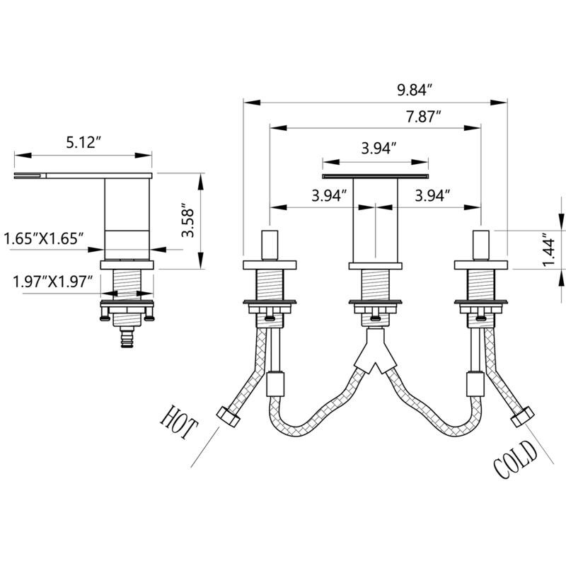 Widespread Double-Handle Waterfall Bathroom Faucet