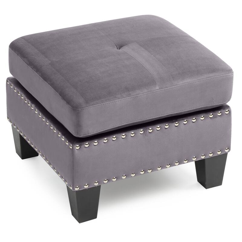 Copper Grove Meharrize Tufted Velvet Ottoman