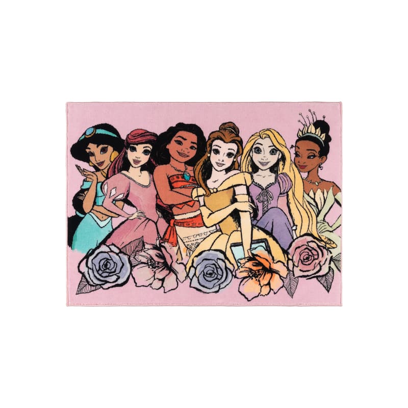 Licensed Disney Pink Princess Party Youth Area Rug - 3' 3" x 4' 5"