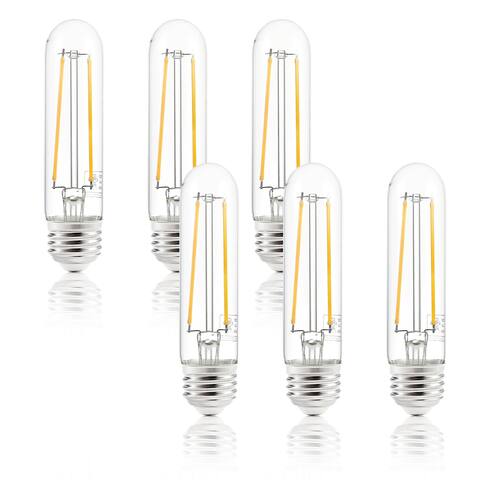 Light Society Set of 6 Sovana T10 / 4.9" Clear LED Filament Light Bulbs
