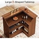 preview thumbnail 27 of 26, Black 4-Tier Bar Cabinet, L-Shaped Wood Home Bar Table