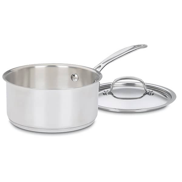 2 Qt. Stainless Pour Saucepan with Straining Cover