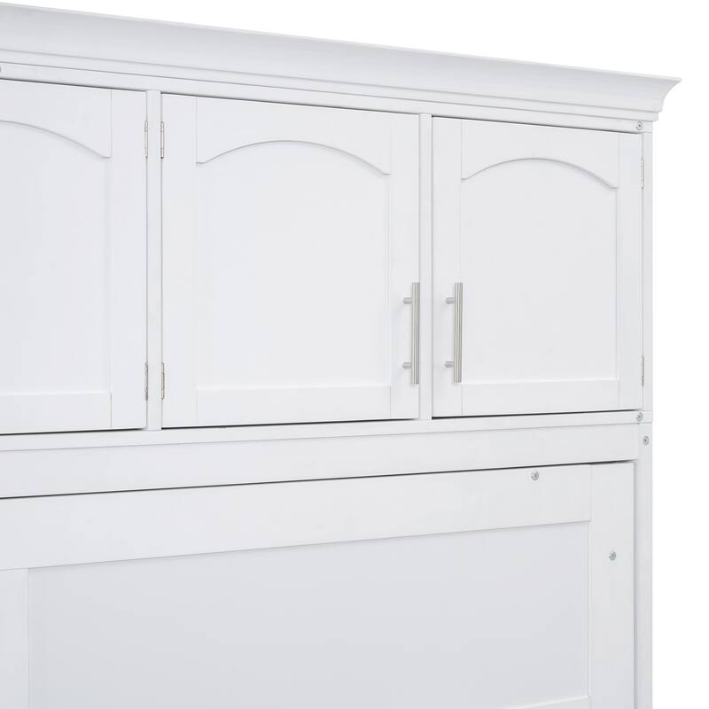 GDFStudio - Lincoln Queen Size Murphy Wall Bed with Cabinets, Storage, and Space-Saving Design