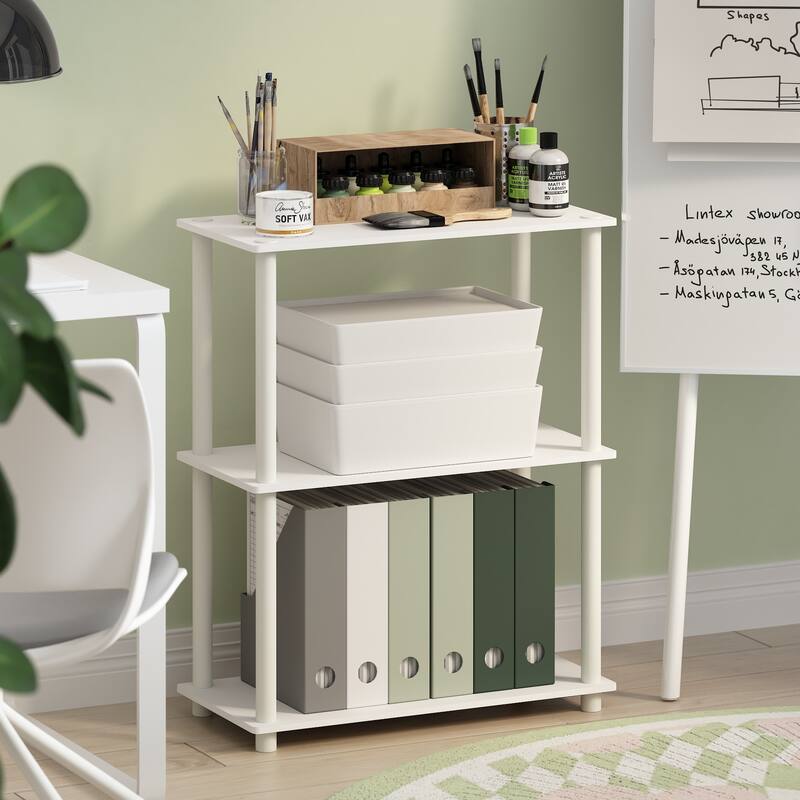 Furinno Turn-N-Tube 3-Tier Compact Multipurpose Shelf Display Rack,Americano/Black