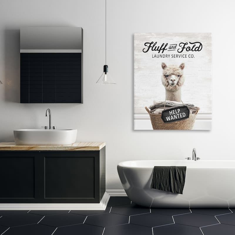 Stupell Fluff & Fold Laundry Canvas Wall Art Design By Lettered and Lined