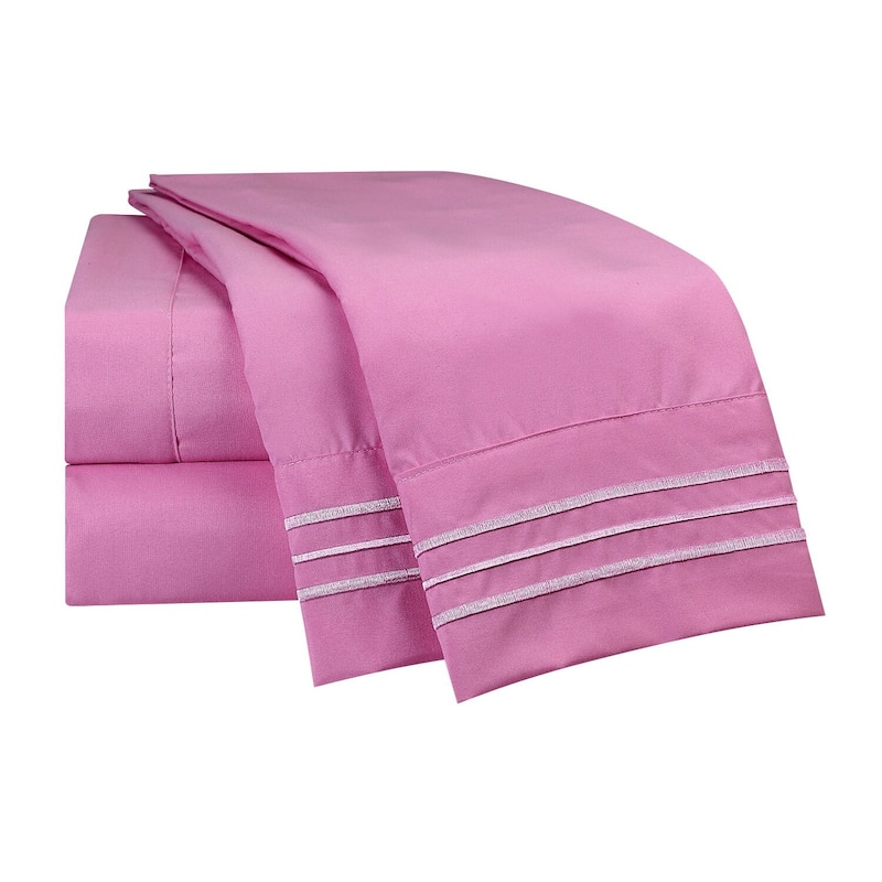 Clara Clark Premium 1800 Series Ultra-soft Deep Pocket Bed Sheet Set - King - Light Pink