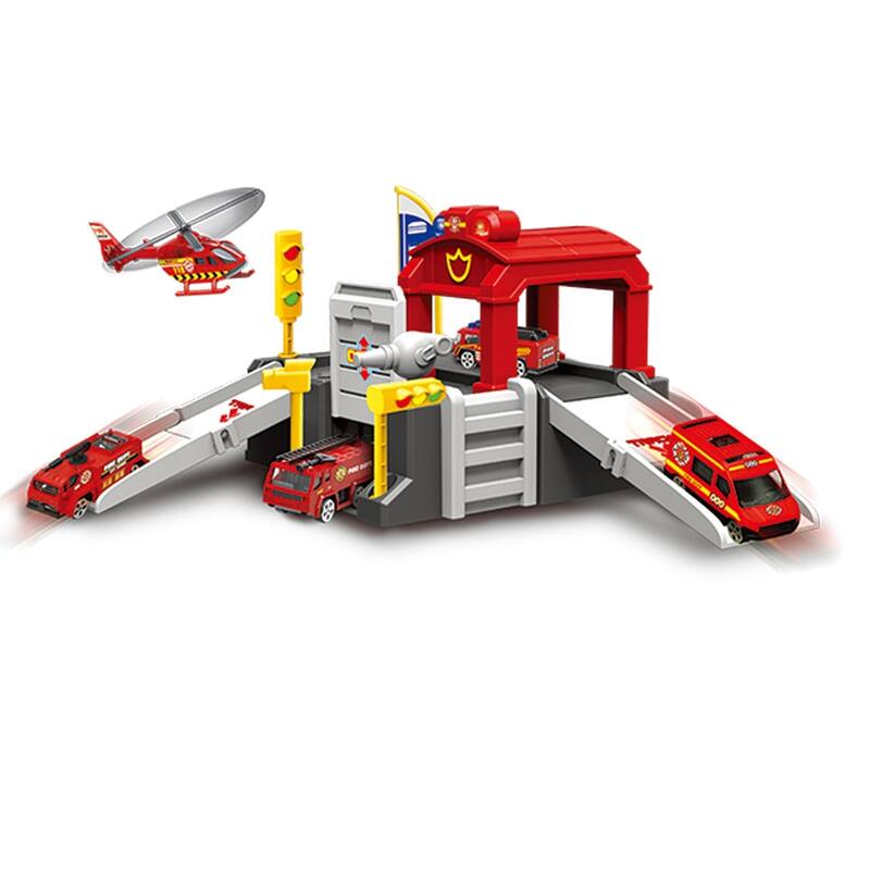 COMBO SET DIY Assembled Rescue and Police Station Kids Playset