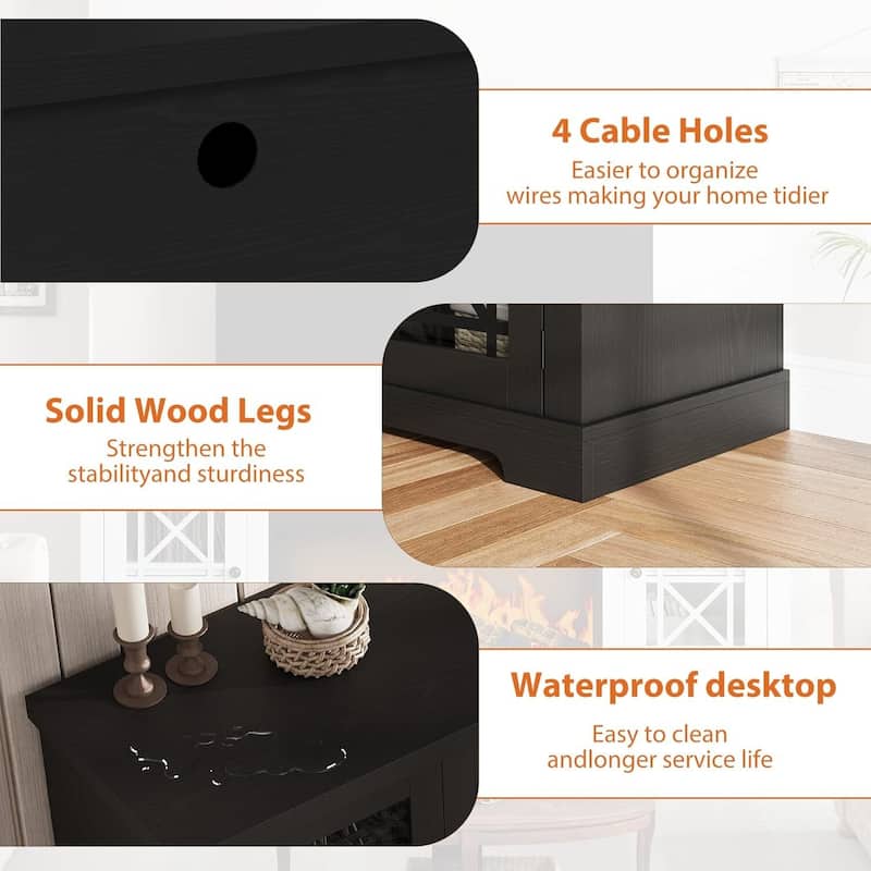 Modern Entertainment Center 70" Fireplace TV Stand with 36" Electric Fireplace