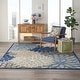 preview thumbnail 44 of 150, Nourison Aloha Floral Modern Indoor/Outdoor Area Rug 7' x 10' - Blue/Grey