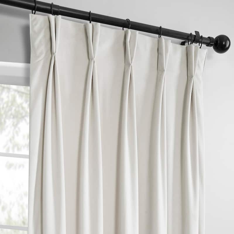 Exclusive Fabrics French Pleat Heritage Plush Velvet Room Darkening Curtains For Bedroom & Living Room Curtains (1 Panel)