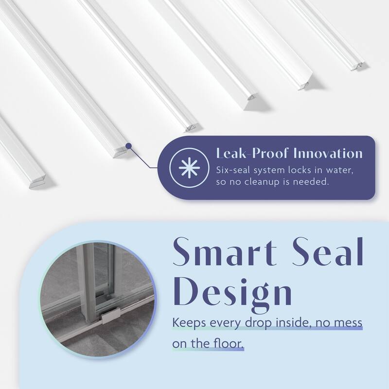 SP Series 68" - 72" W x 77" H Contemporary Frameless Double Sliding Shower Door with 3/8" Clear Tempered Glass